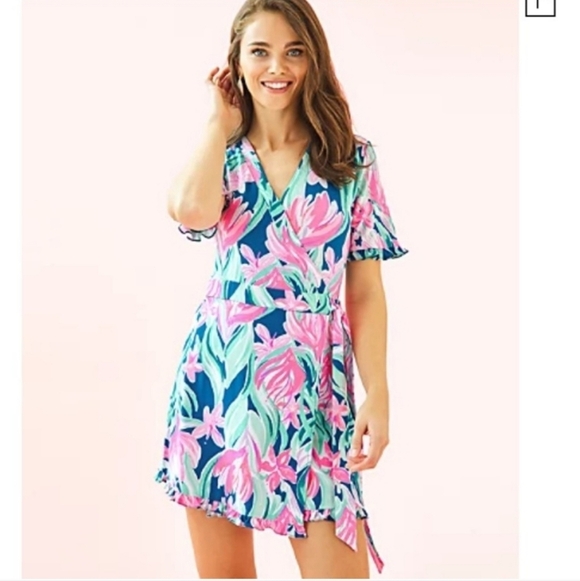 Lilly Pulitzer Pants - Lilly Pulitzer Liddy Romper In Mr Peacock Blue Dream A Little Size Medium